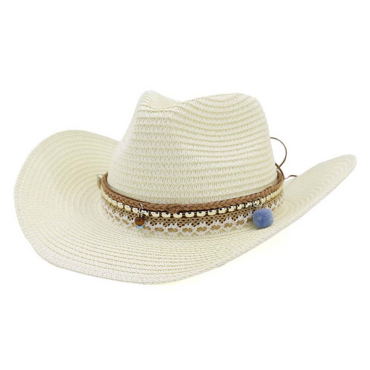 Western Cowboy Straw Hat Beach Sun Protection_CWAH1253