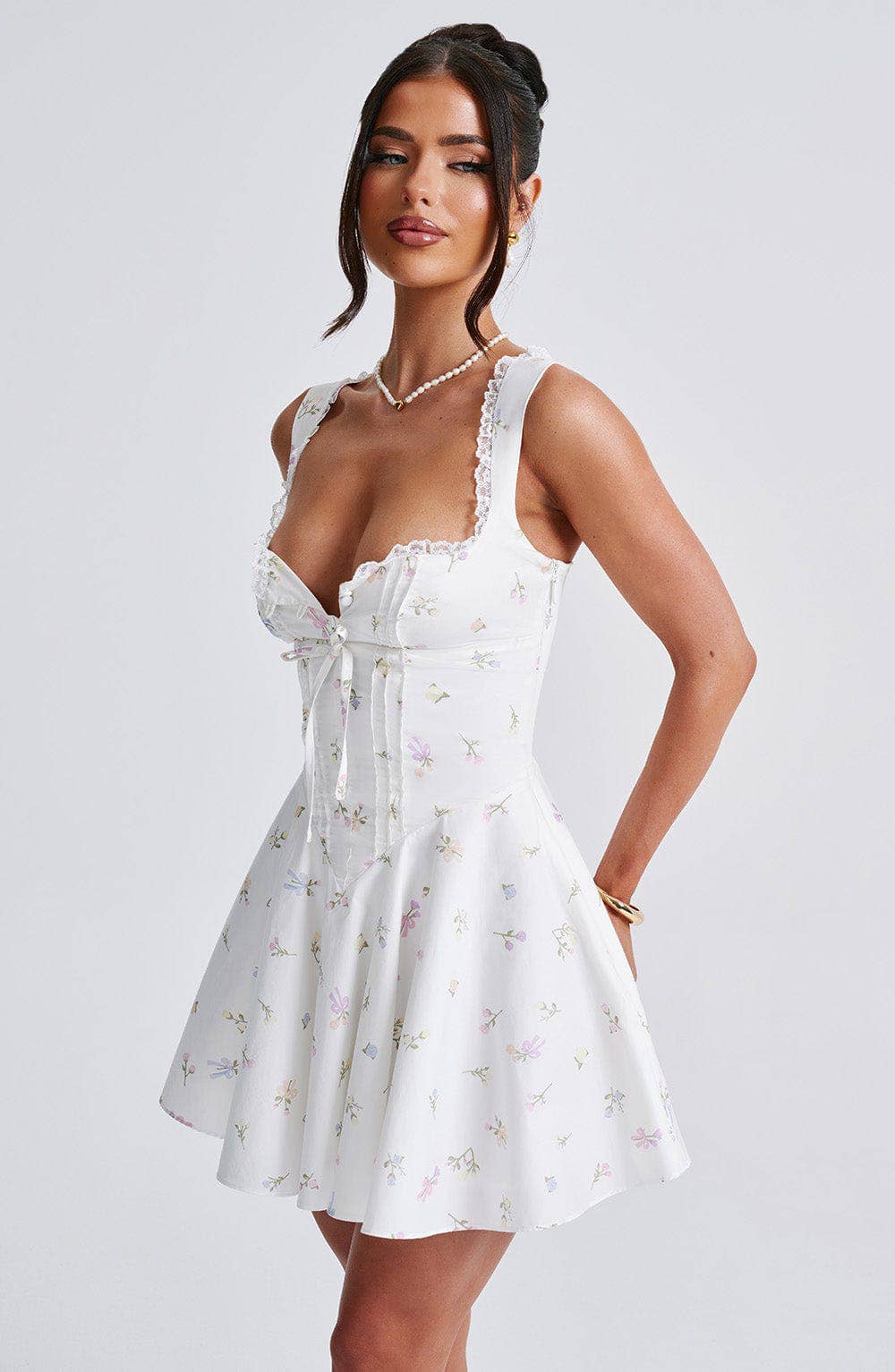 Lace-panel sexy halter bodycon backless dress