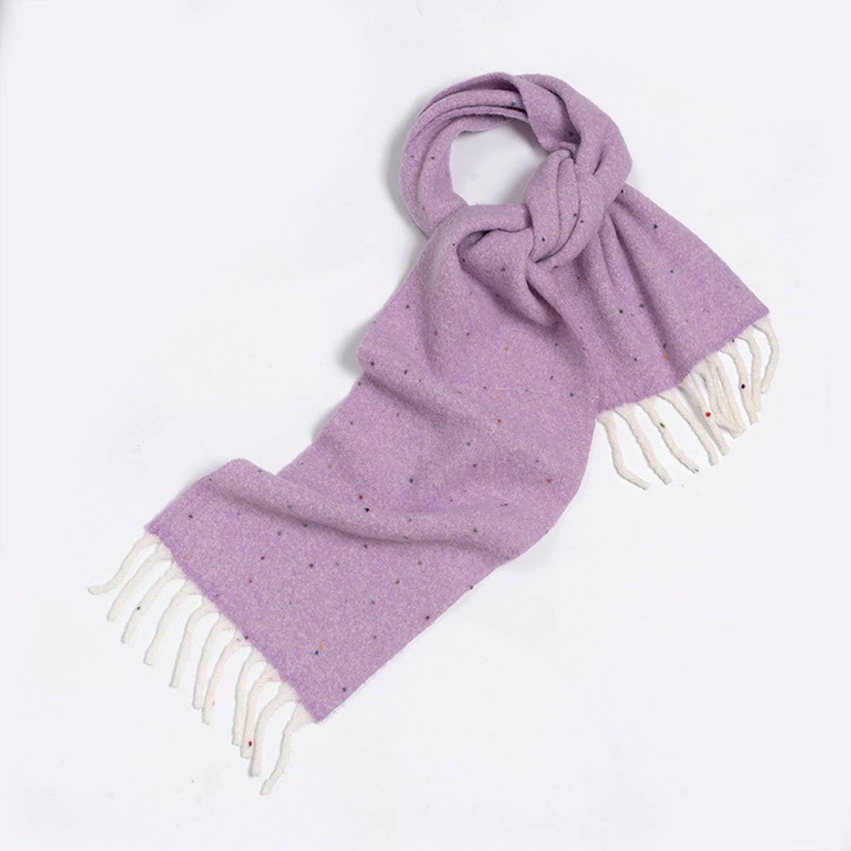 50% Wool Blend Speckled Yarn Scarf - Winter Cozy_CWASC2372