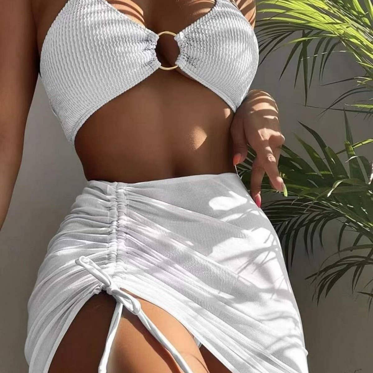 Women's 3 Piece Bikini Set - Halter Swimsuit