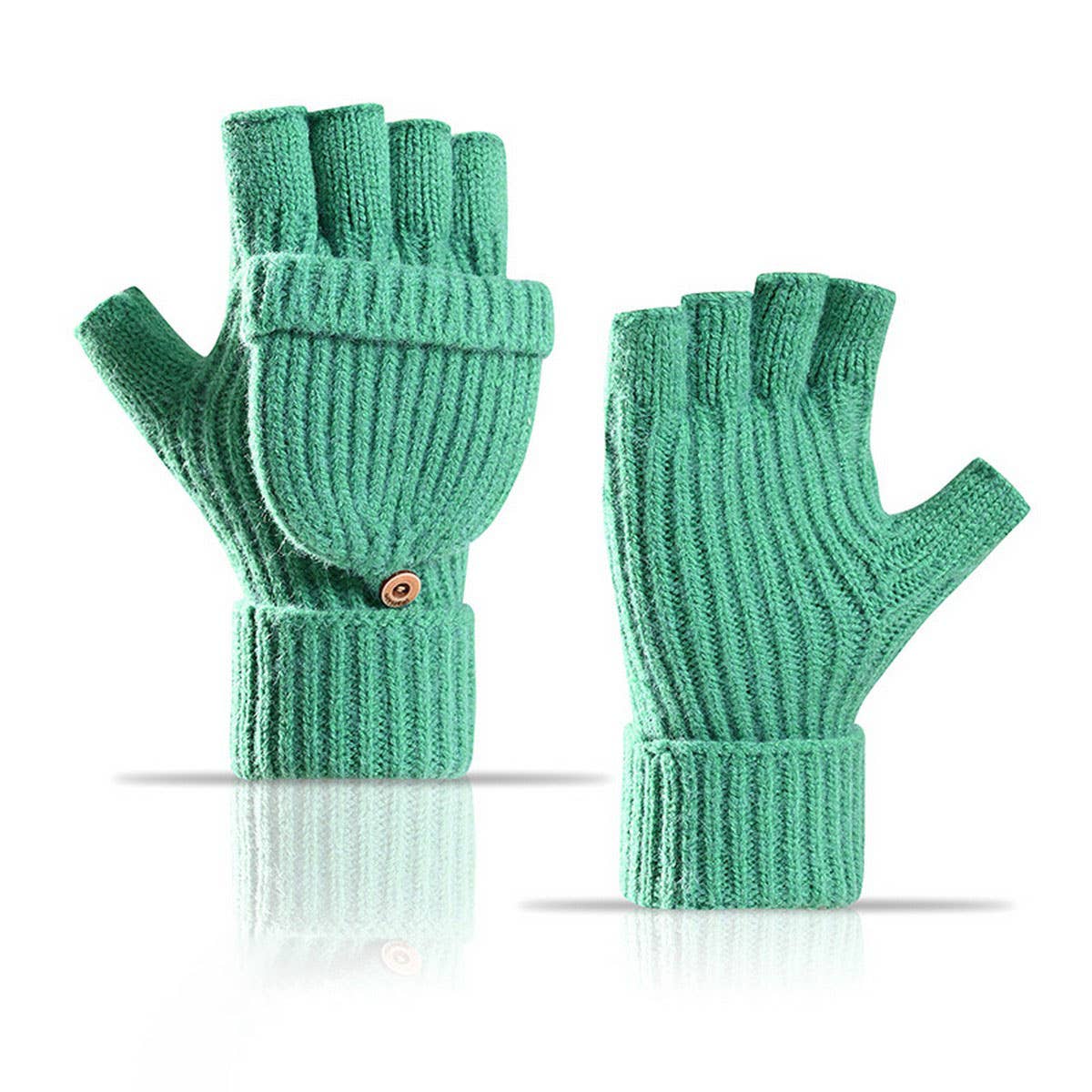 CWAG00588_UNISEX WINTER KNIT FLIP TOP FINGERLESS GLOVES