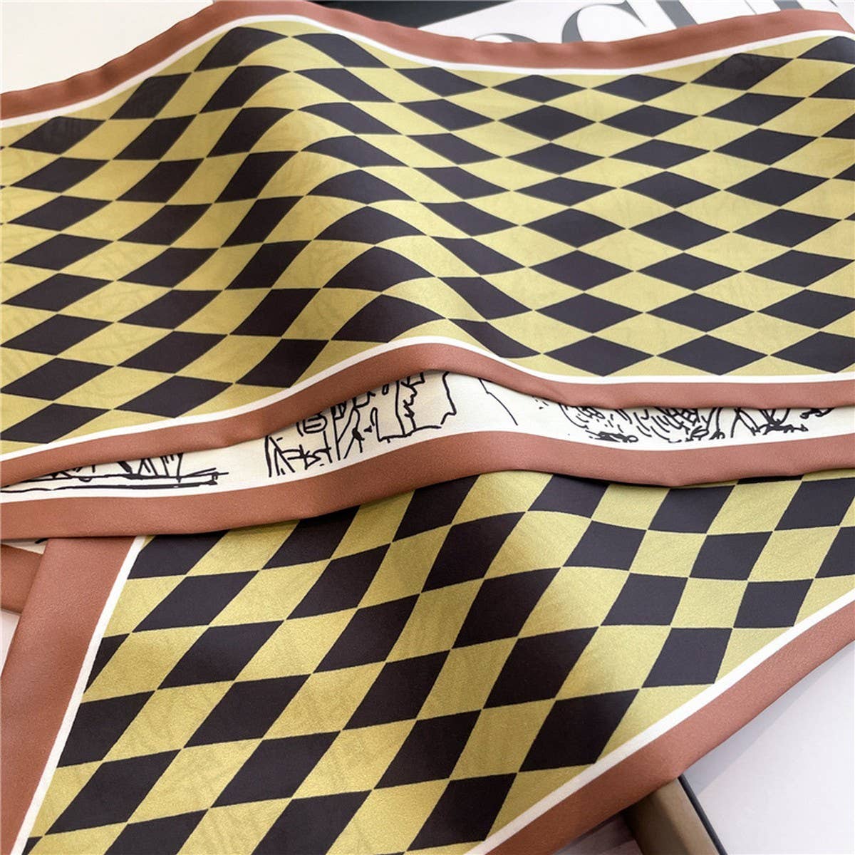 Skinny Silk Scarf for Hair, Neck or Bag Wrap_CWASC1512🎗️