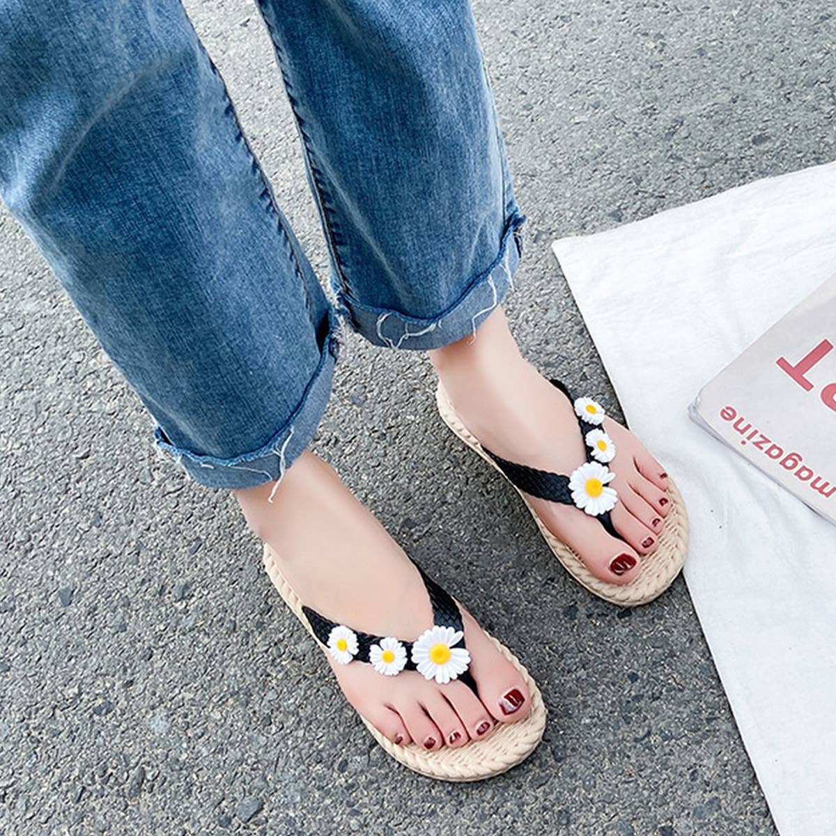 SUNFLOWER FLOWER SUMMER BEACH FLIP FLOPS