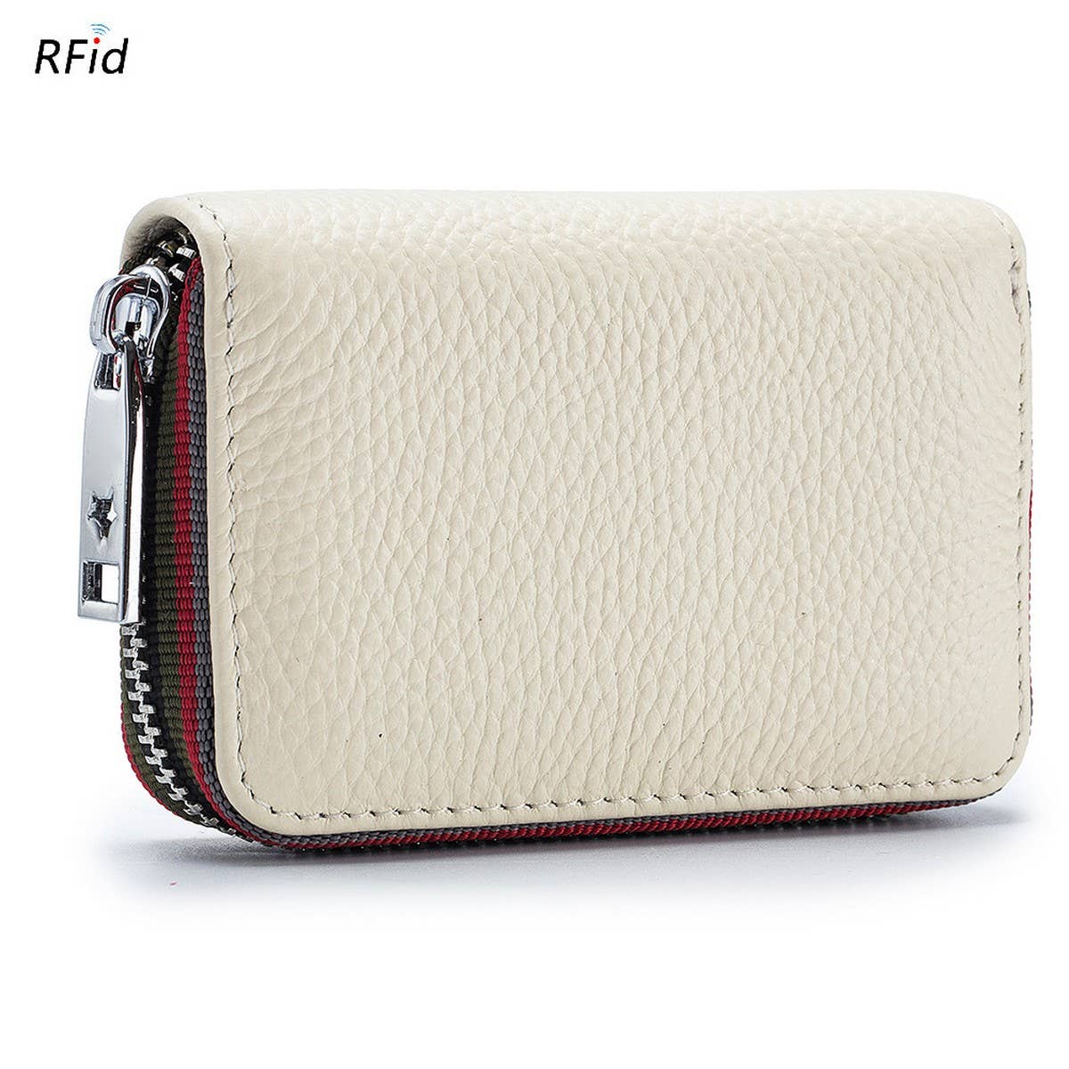 TOP LAYER COWHIDE ZIPPER GENUINE LEATHE CARD HOLDER_CWAB3835