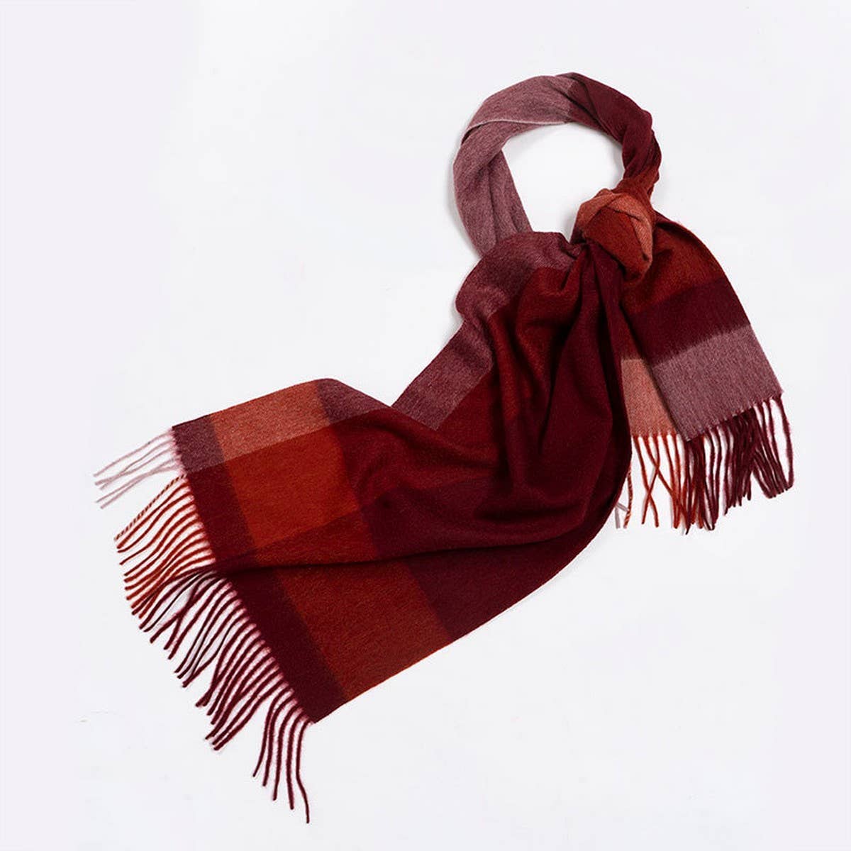 100% Wool Plaid Scarf ??Soft Reversible Wrap_CWASC2348