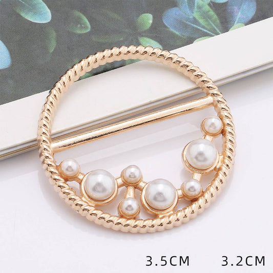 ROUND PEARL WITH DIAMOND SCARF RING WITH LUSTER