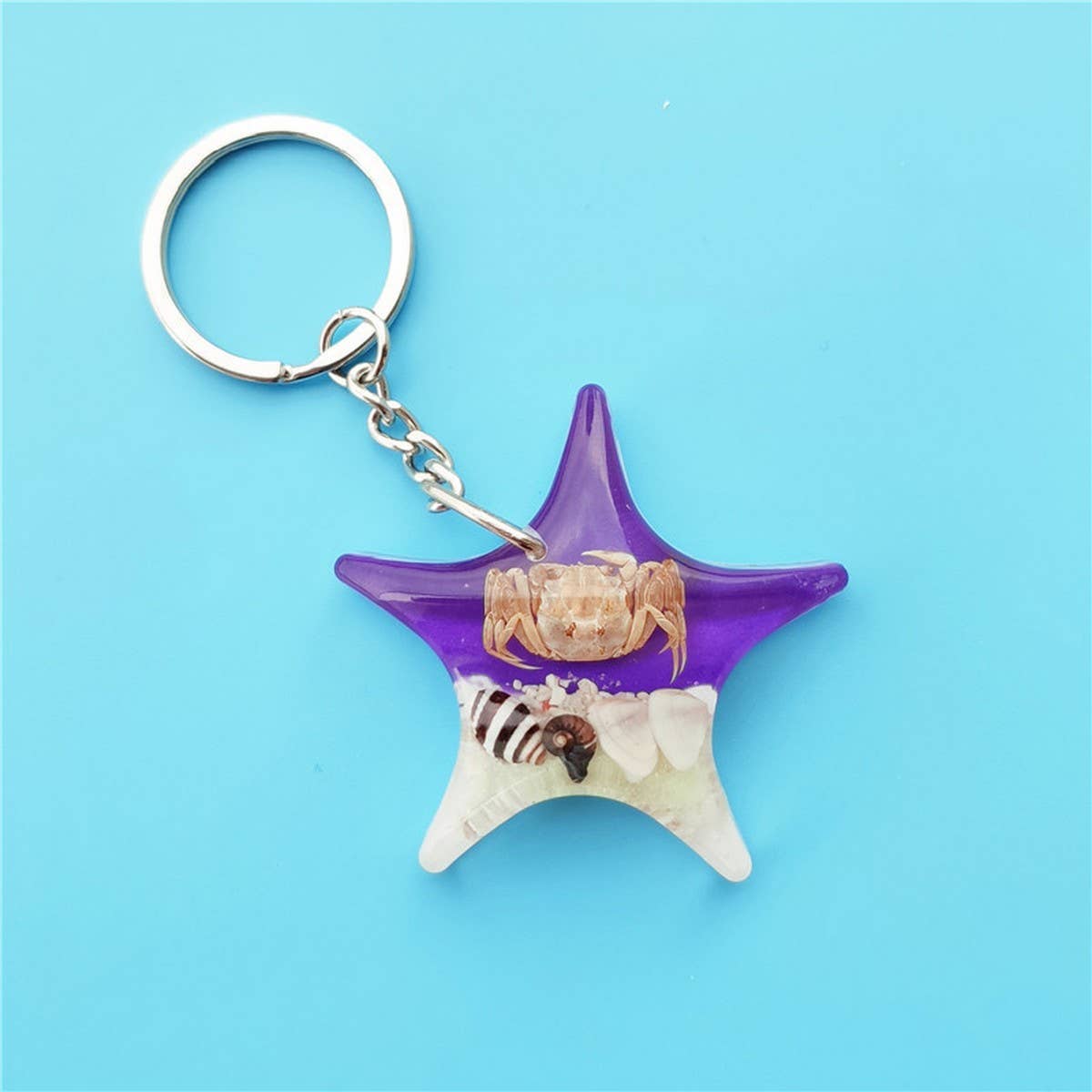 NEW STARFISH SHAPE ACRYLIC KEYCHAIN PENDANT_CWMM3716