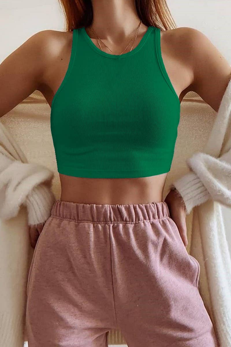 SEXY SLIM FIT MIDRIBBED COTTON RIBBED TANK TOP_CWTTK0301