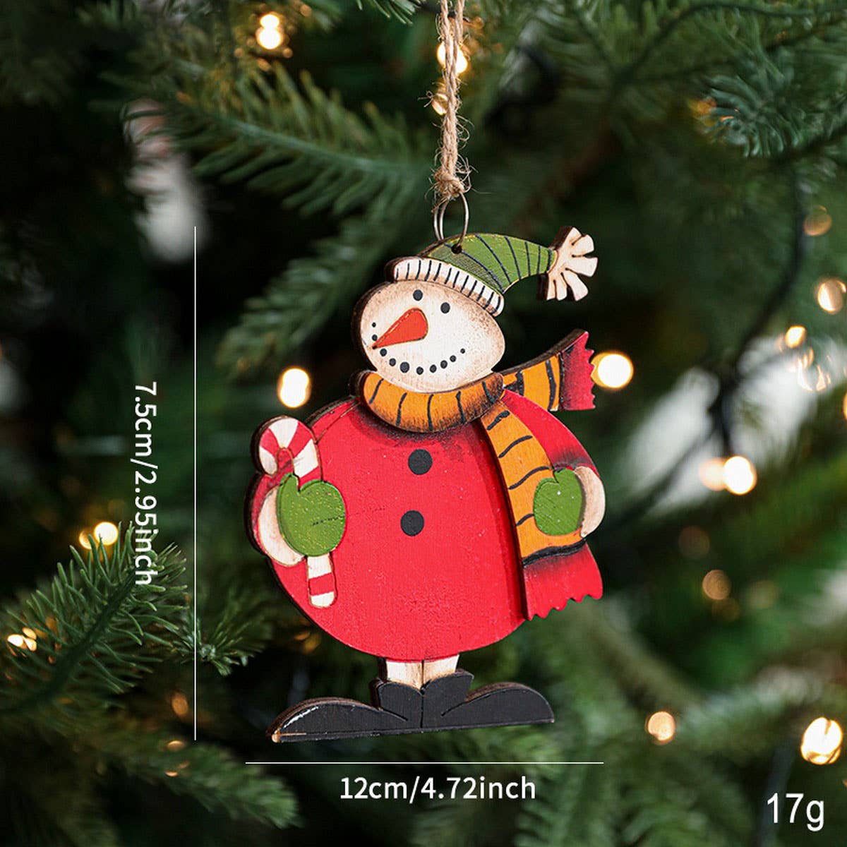 Rustic Wood Christmas Tree Santa Snowman Decor