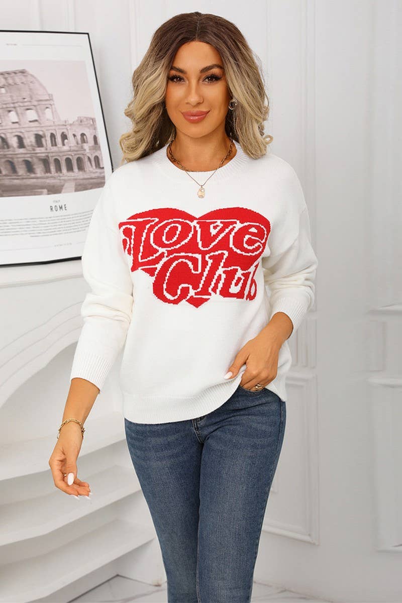 CWOSWL07594_VALENTINE HEART LOOSE FIT KNIT SWEATER