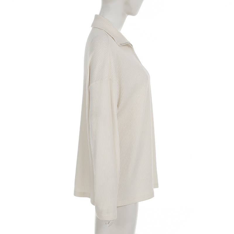 LAPEL PIT STRIP SWEATSHIRT PANTS TWO-PIECE SET