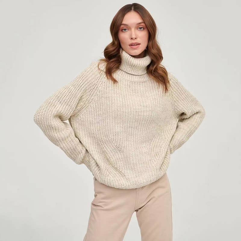TURTLENECK CASUAL SIMPLE MEDIUM LONG SWEATER
