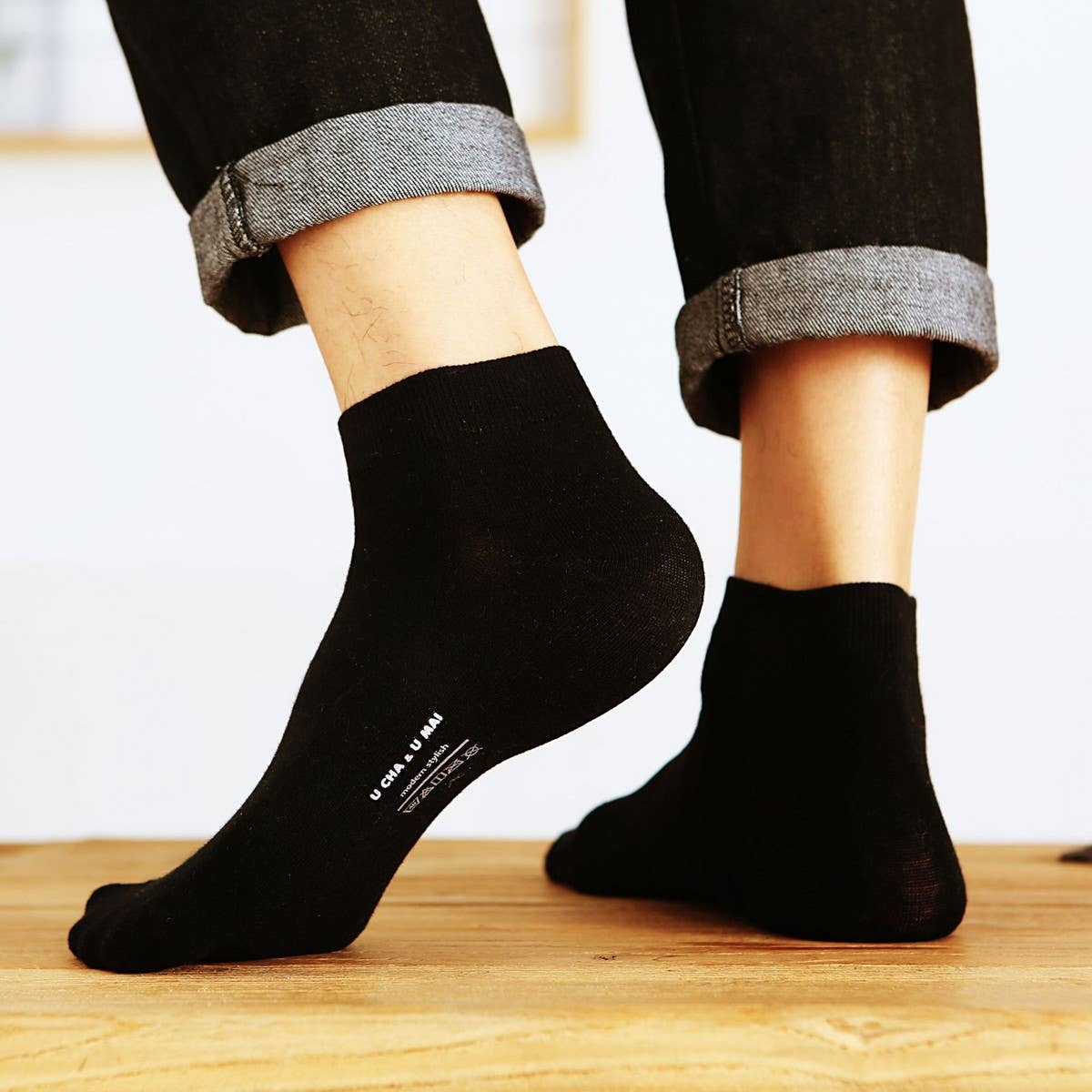 MEN'S CASUAL SOLID COLOR COTTON SOCKS