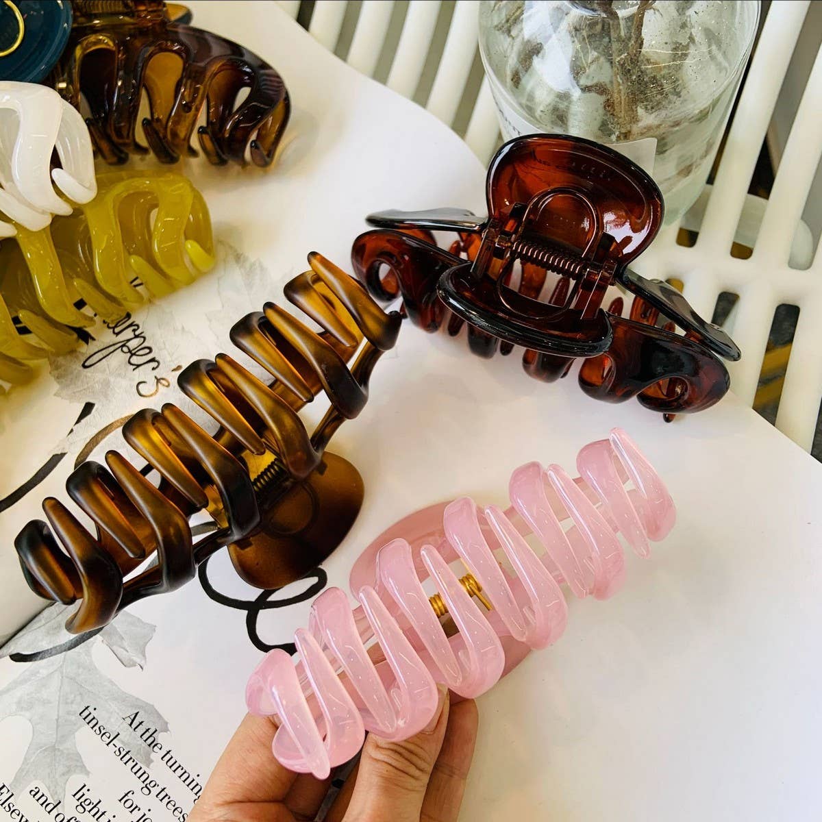 CWAHA1514_EXQUISITE SIMPLE LARGE HAIR CLAW CLIP