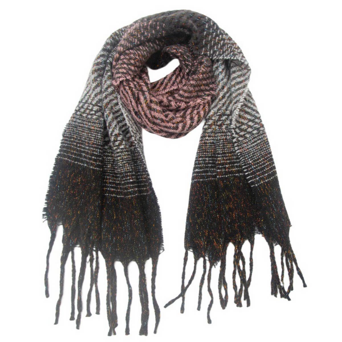 Gradient Tassel Scarf for Women - Winter Shawl