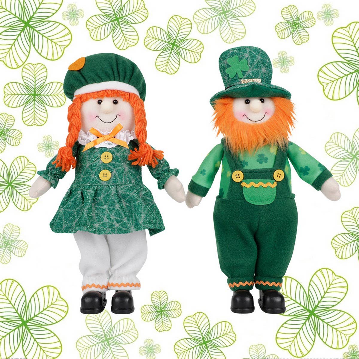 ST. PATRICK GIRL DOLL GIFT STANDING FIGUREORNAMENTS_CWMM3450