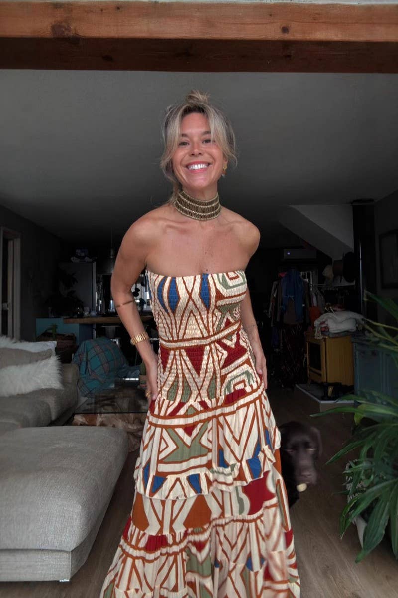 CWDMD5538_SUMMER RETRO BOHEMIAN PRINTED SLING DRESS