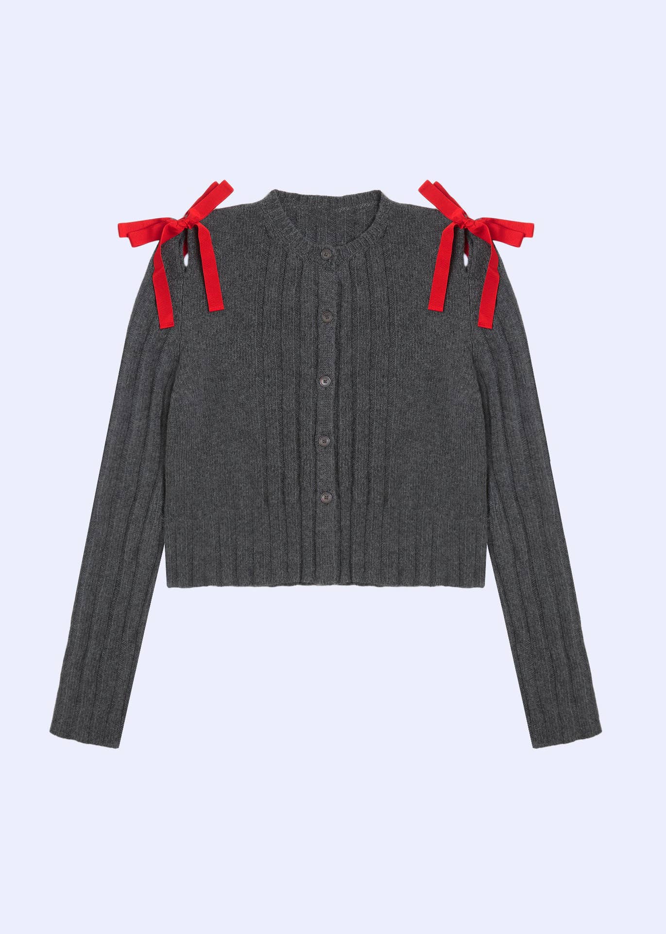 Round-neck, long-sleeved, twisted knit cardigan