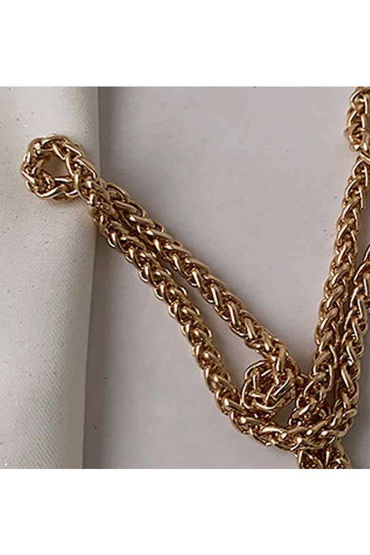 CHAIN SMALL SQUARE BOX BUCKET MAKEUP BAG_CWAB347