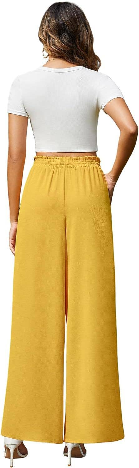 Loose high-waisted and wide-leg trousers