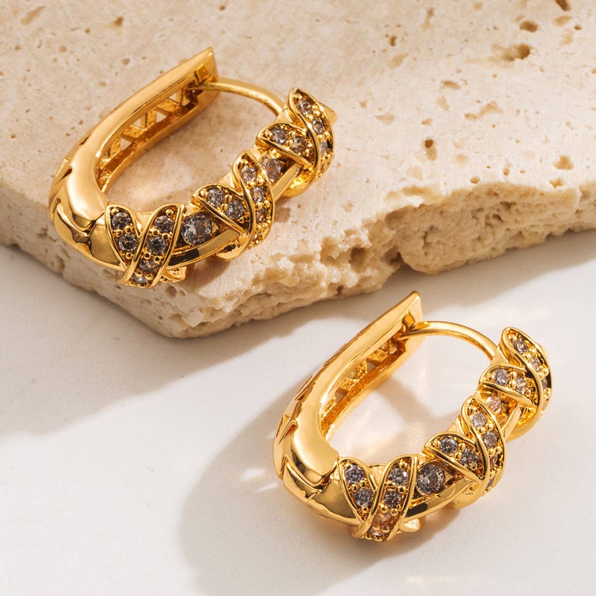 Minimalist Gold-Plated Hoop Earrings for Women
