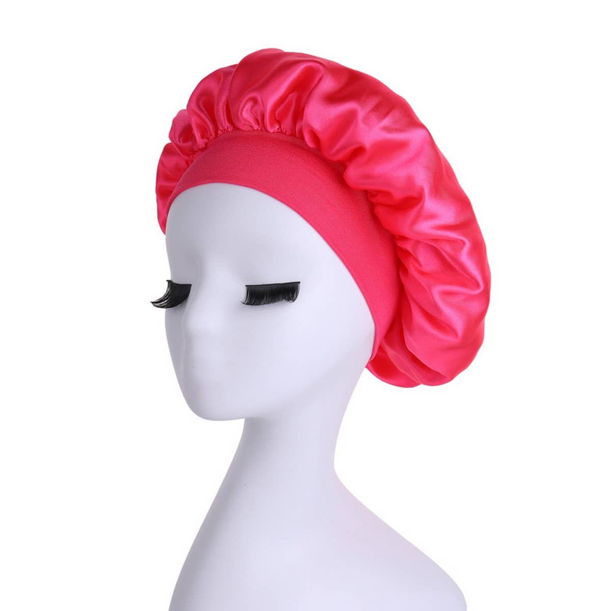 CWAHA6427_WIDE BRIM HIGH ELASTIC SATIN NIGHTCAP