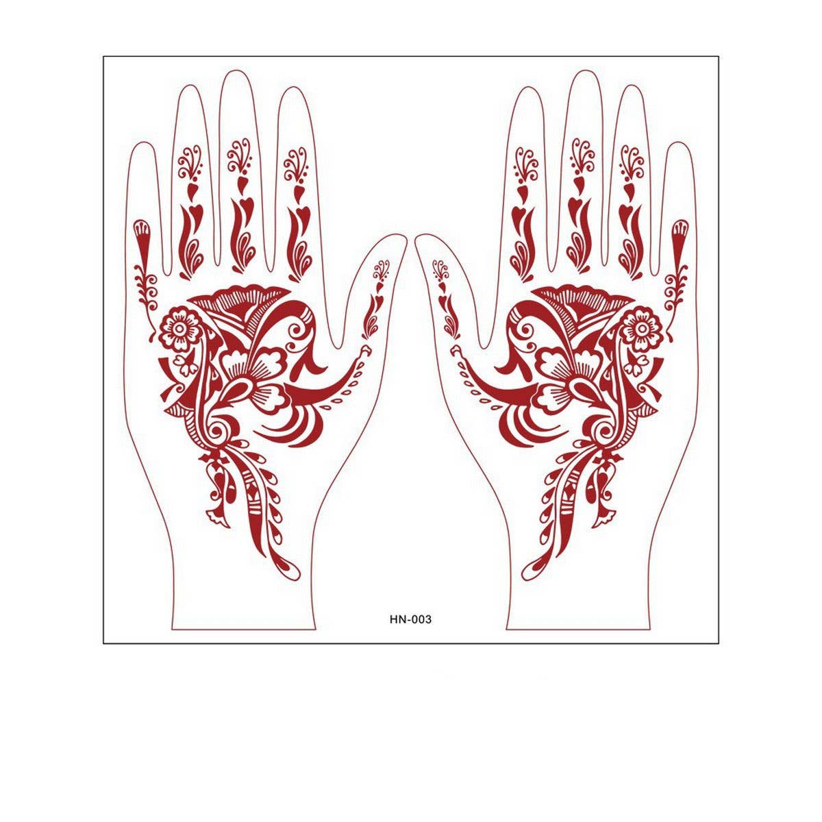 Realistic Henna Tattoo Stickers Brown Red Lace_CWMM8361