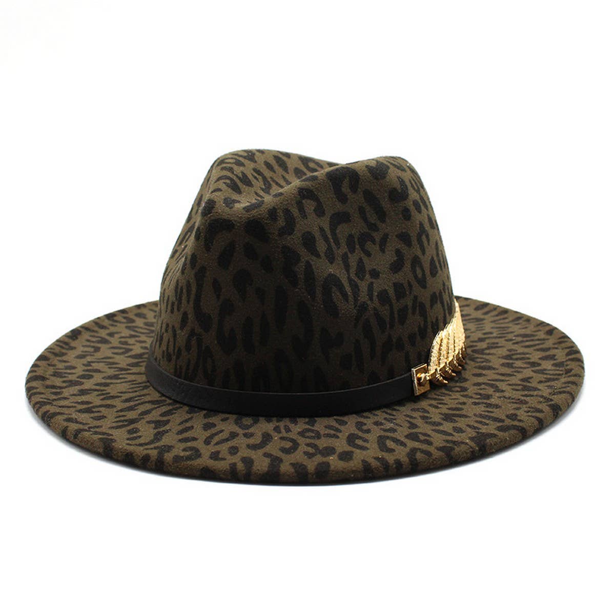 LEOPARD PRINT JAZZ HAT WOOLEN HAT WIDE BRIM HAT_CWAH2581