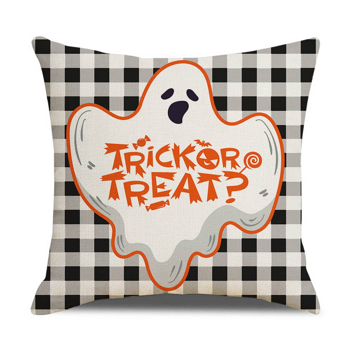 HALLOWEEN PLAID PRINT PILLOWCASE