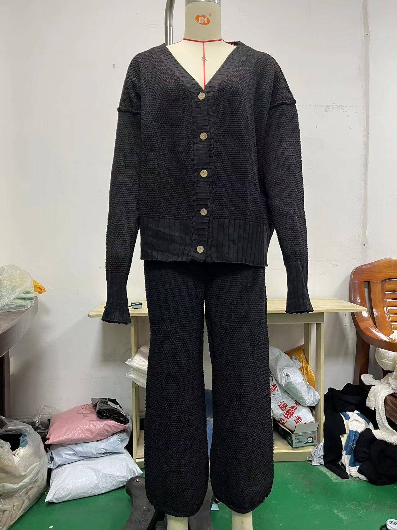 LOOSE CASUAL WIDE LEG SWEATSHIRT FASHION SUIT