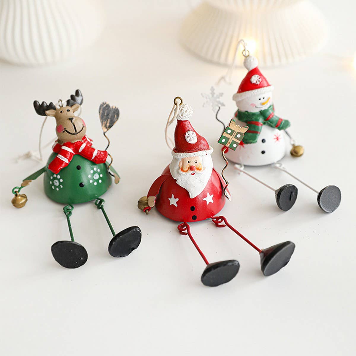 Metal Santa Ornament Christmas Tree Table Decor