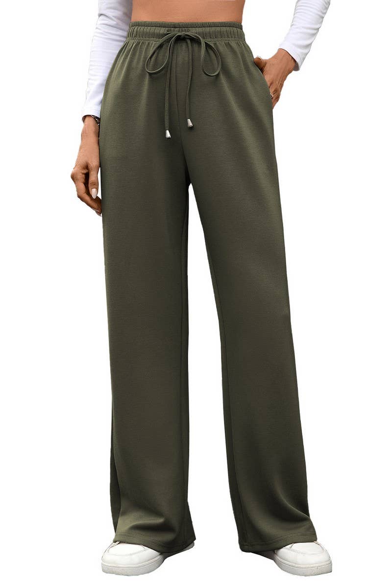 CWBLP01089_DRAWSTRING CASUAL LOOSE STRAIGHT-LEG TROUSERS