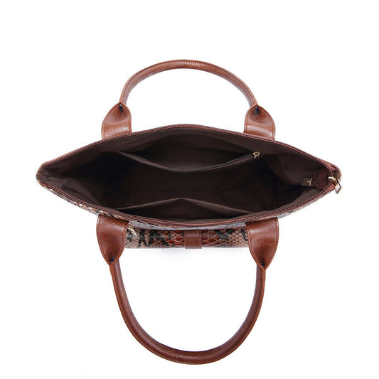 WOMEN TOTE SNAKE PRINT SHOULDER HANDBAG_CWAB2594