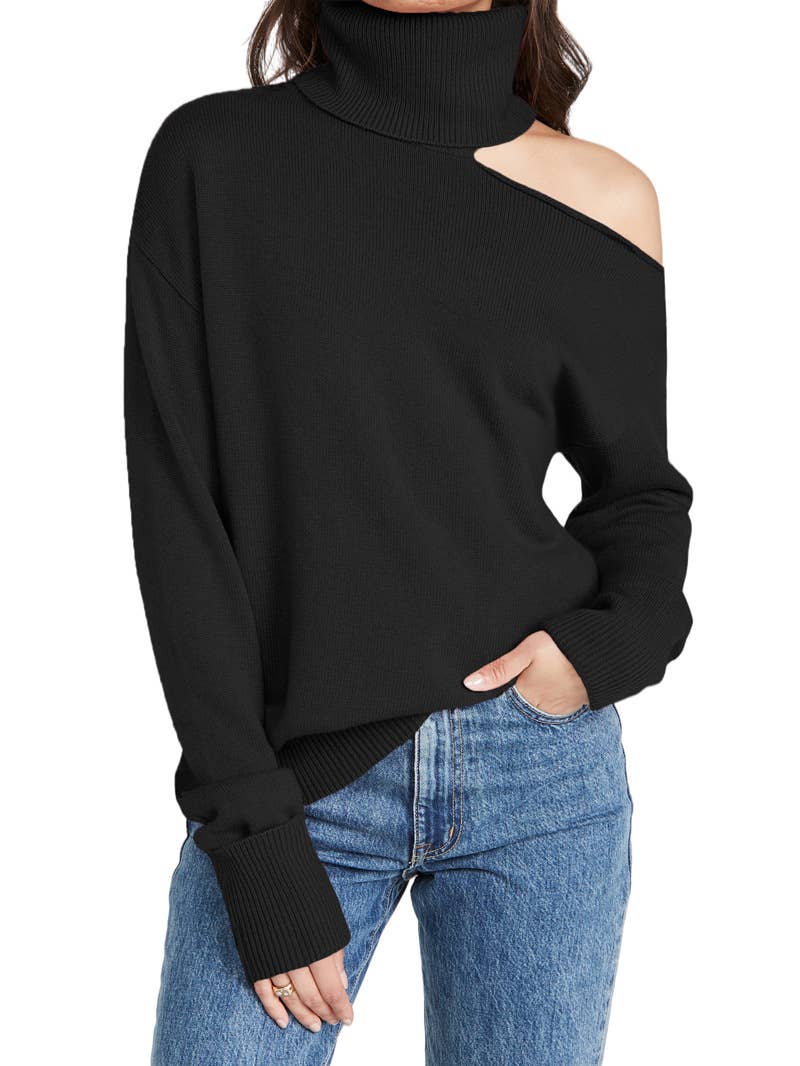 SEXY SWEATER WITH TWO LAPELS MISSING SHOULDERS