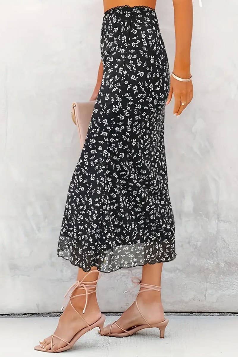 CWBMS0120_GAUZE FLORAL LONG HALF LIFE SKIRT