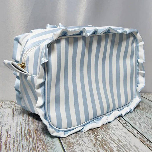 STRIPED LACE MAKEUP BAG WASH AND STORAGE BAG_CWAB1410