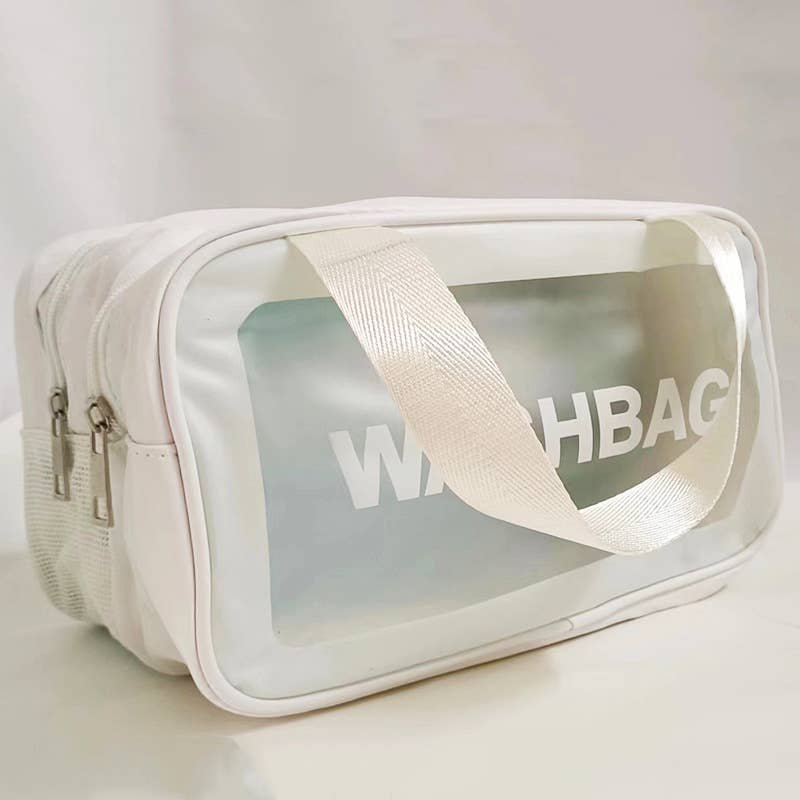 PU dry-wet double-layer separated cosmetic bag