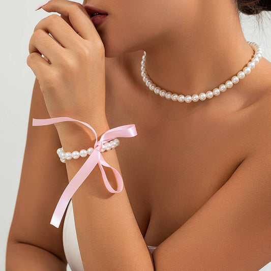 NEW FASHION RETRO LONG BOW CLAVICLE NECKLACE