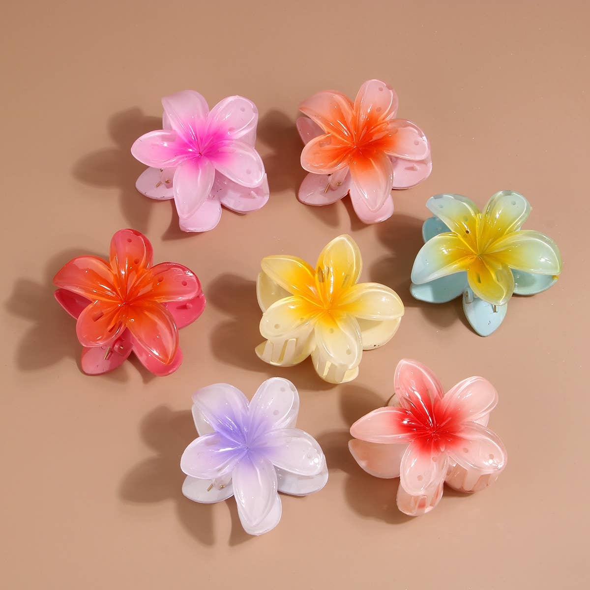 CWASC1691_FASHION CLAW COLOR FLOWER HAIR CLIP SHARK CLIP