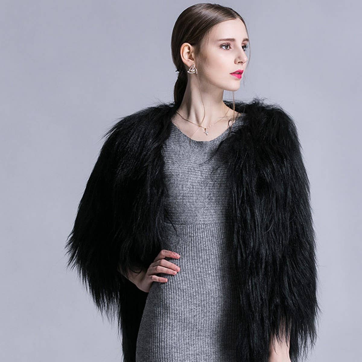 Women??¢s Long Hair Mid-Length Fashion Coat_CWMM9127