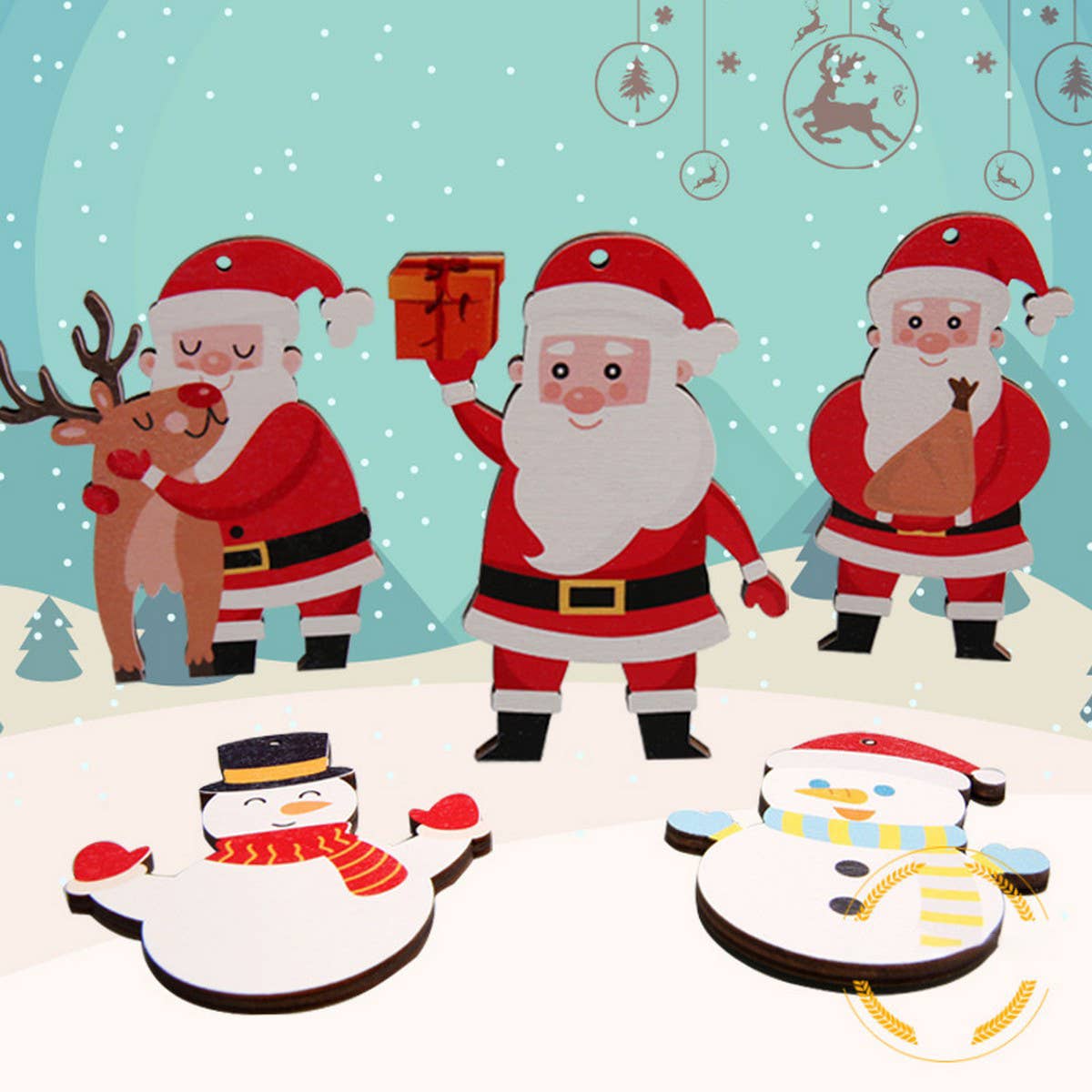 CWMM9156_WOODEN CHRISTMAS CARVING CREATIVE ORNAMENTS