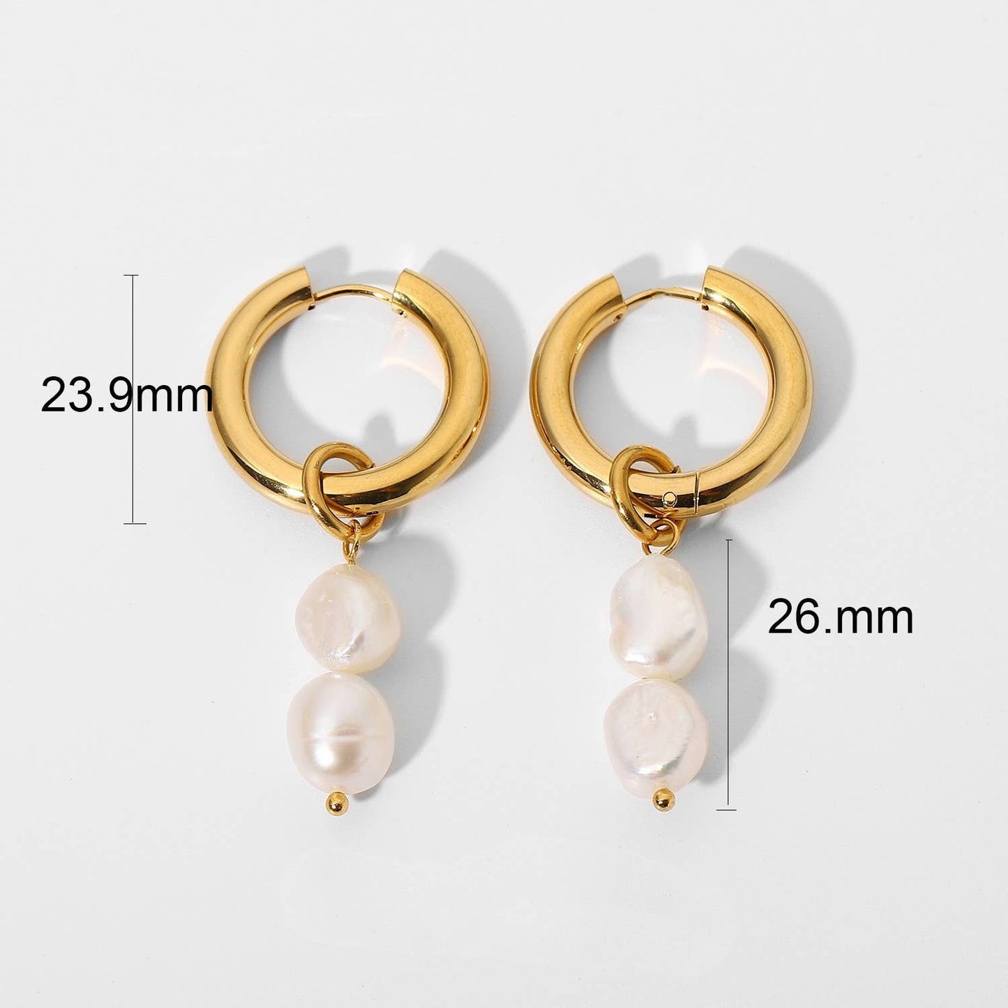 Irregular Baroque pearl stud earrings