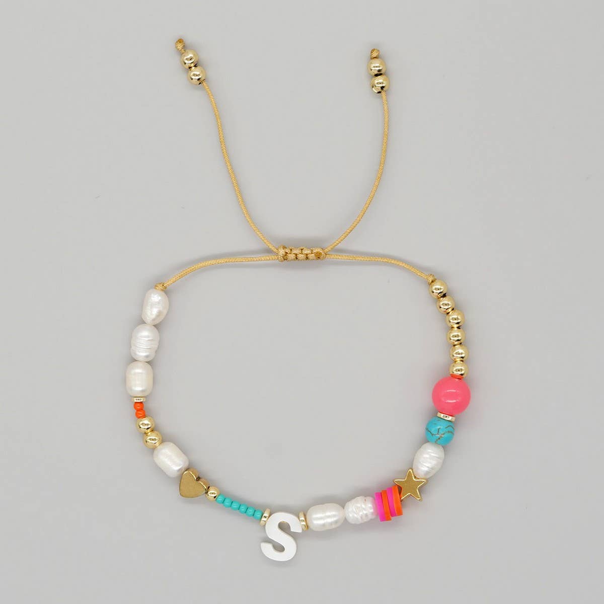 FASHION HAND-WOVEN LETTER PEARL BRACELET_CWMM3812