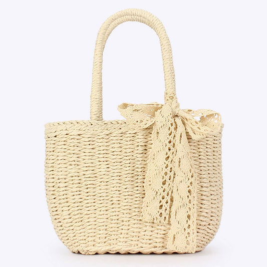 SOLID COLOR CASUAL PAPER ROPE HAND-WOVEN BAG_CWAB4704