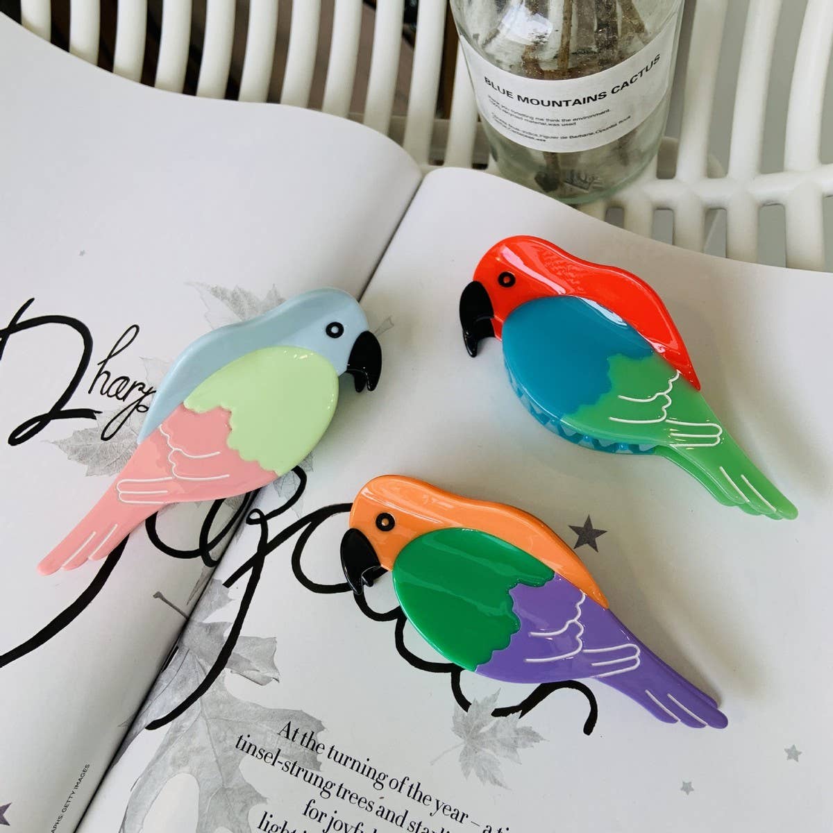 Parrot Bird Acetate Hair Claw ??Cute Summer Clip_CWAHA2149