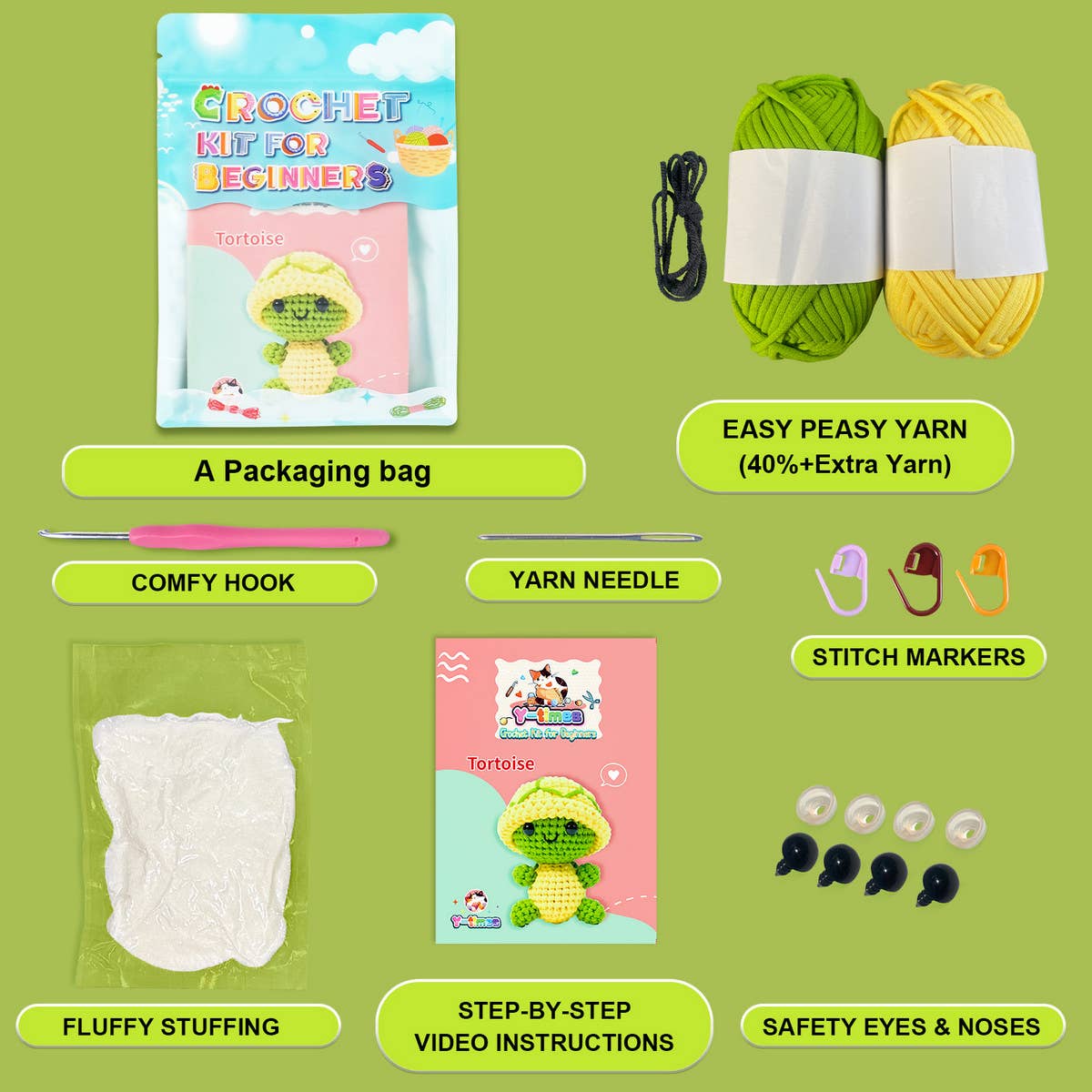 TURTLE HANDMADE DIY WOVEN PLUSH MATERIAL PACKAGE