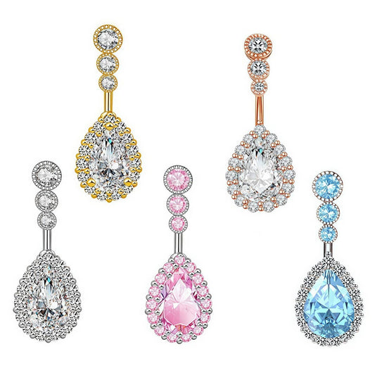 Hot-Selling Teardrop CZ Belly Button Piercing