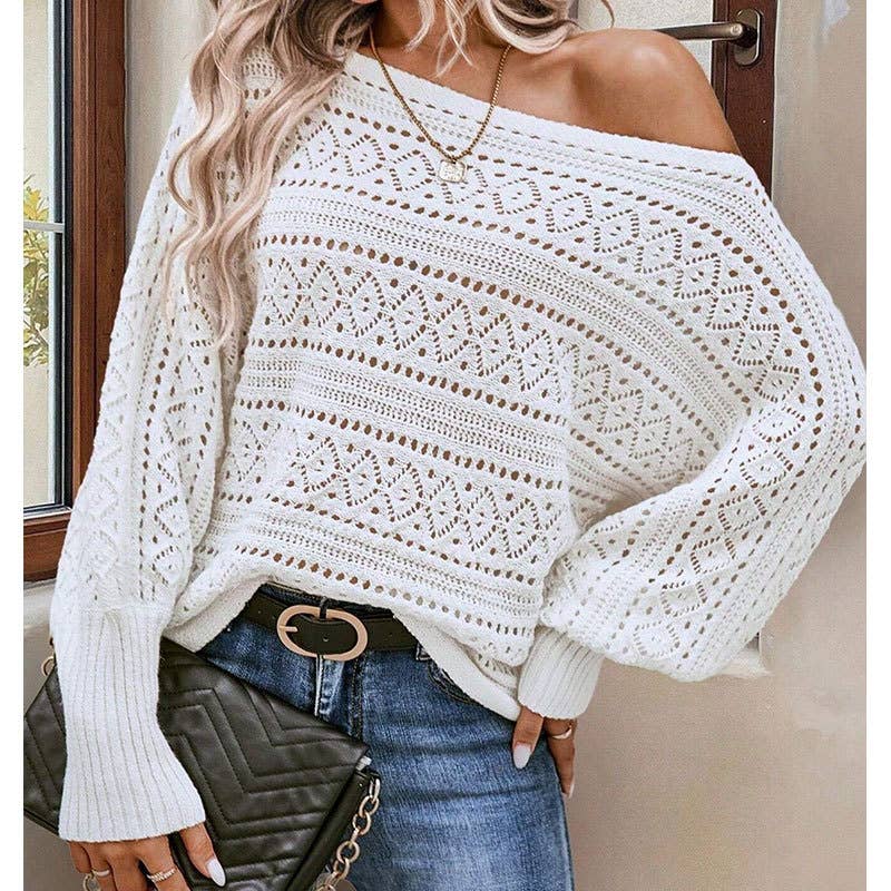 LONG SLEEVE PULLOVER PERSONALIZED HOLLOW KNIT