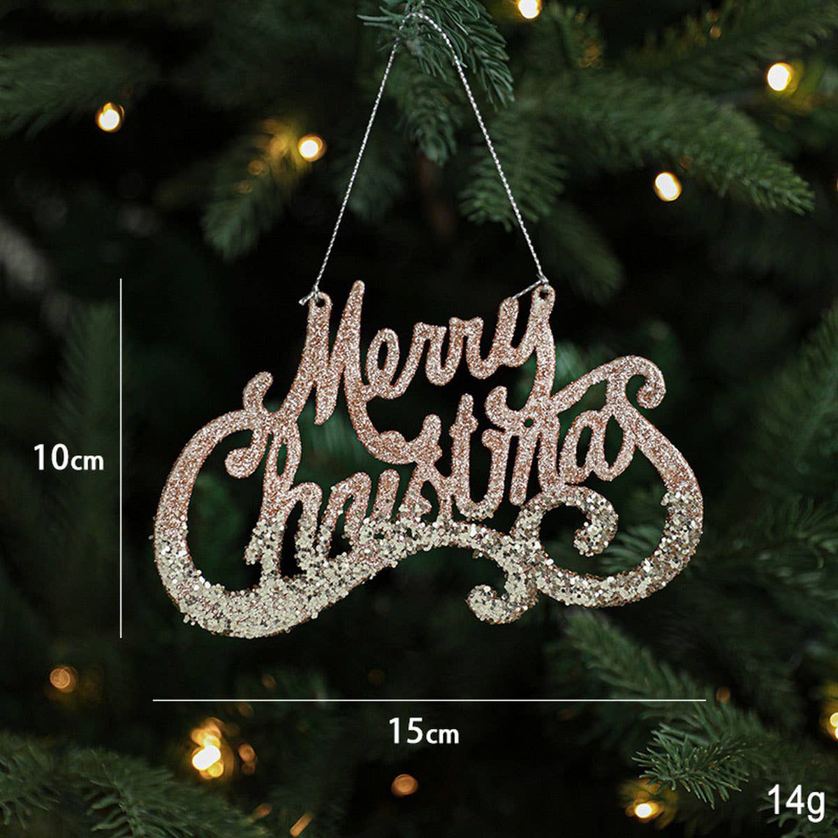 Glitter Reindeer House Christmas Tree Ornament