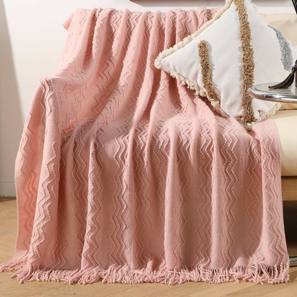 KNITTED SOFT WARM SOFA BLANKET BED END BLANKET